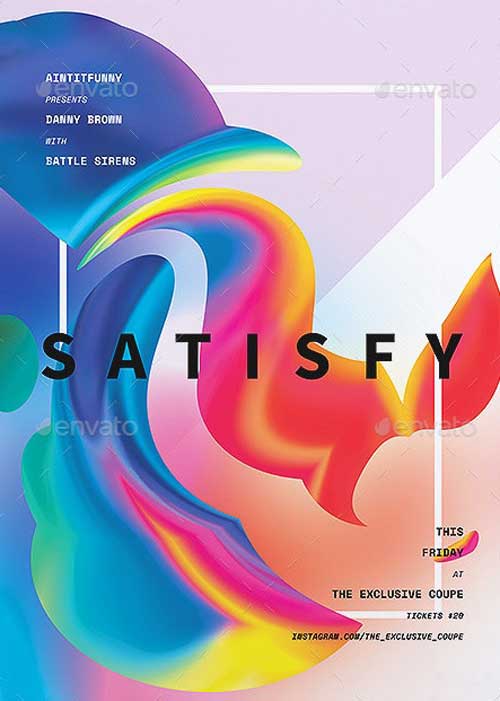 Satisfy Electro Party Flyer and Poster Template