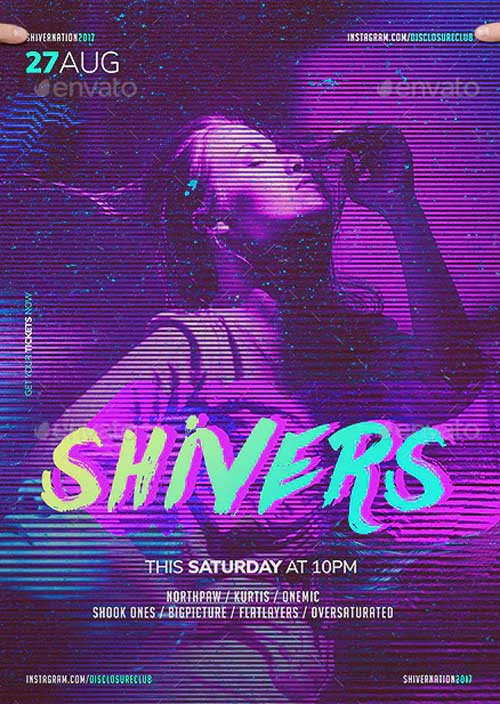 Shivers EDM Party Flyer and Poster Template