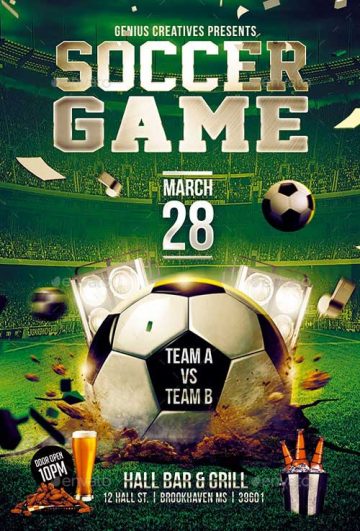 Soccer Team Match Flyer Template