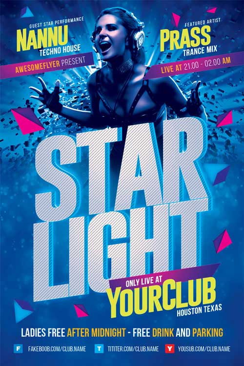 Starlight DJ Party Flyer Template