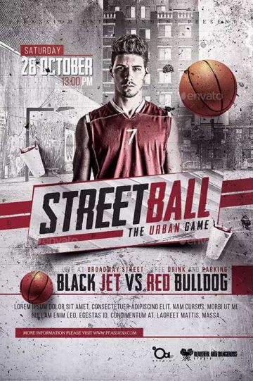 Streetball Game Flyer Template