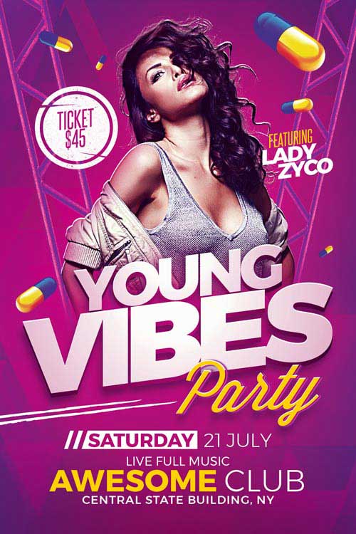 Young Vibes Party Flyer Template