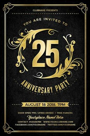 25th Anniversary Party Flyer Template