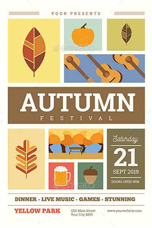 Autumn Festival Flyer PSD Template