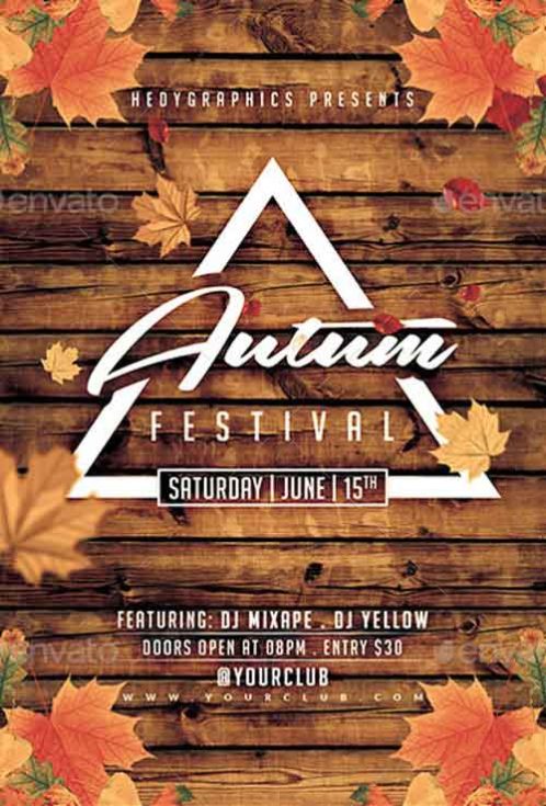 Autumn Festival Party Flyer Template - PSD Club Flyer - FFFLYER