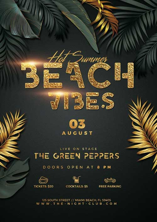 Beach Vibes Party Flyer Template
