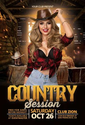 Country Live Music Session Flyer Template