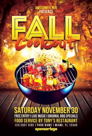 Fall Cookout Evening Flyer Template