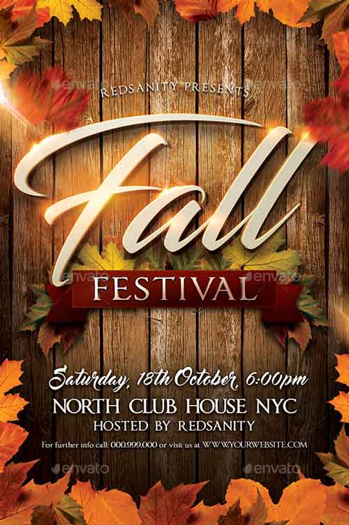 Fall Festival Club Flyer Template