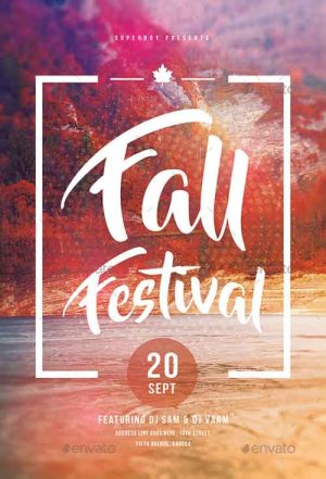 Fall Festival Party Flyer PSD Template