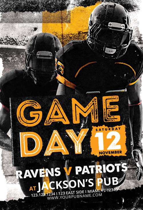 Football Game Day Event Flyer Template