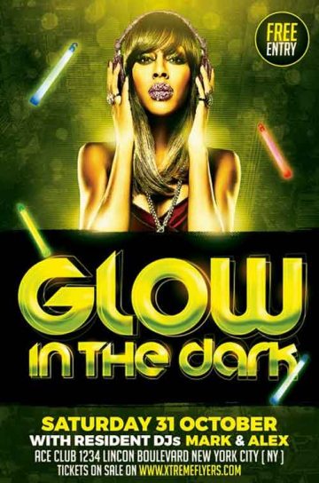 Glow Club Party Flyer Template