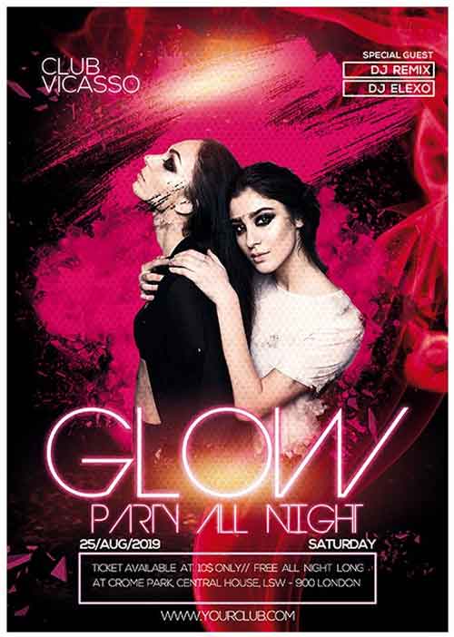 Glow Electro Event Flyer Template