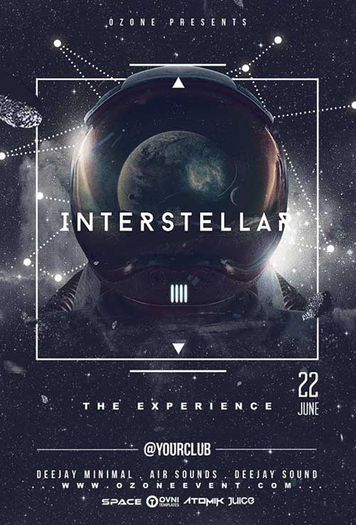 Interstellar Space Party Flyer Template