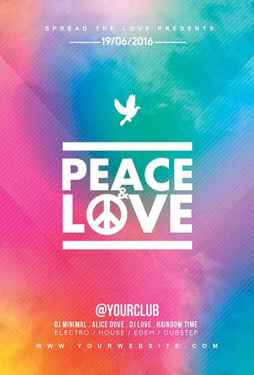 Peace and Love Flyer Template