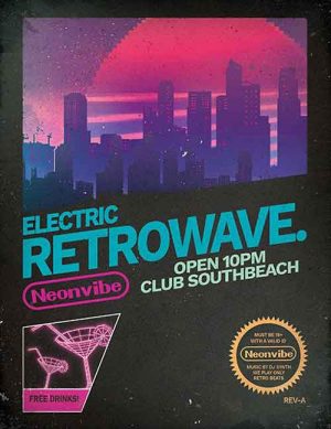 Retrowave Party Flyer Template