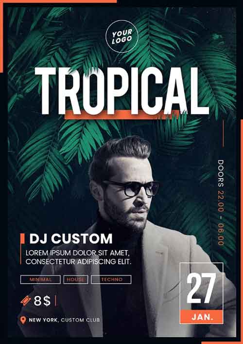 Tropical DJ Party Flyer Template
