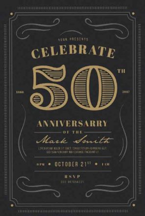 Vintage Anniversary Invitation Flyer Template