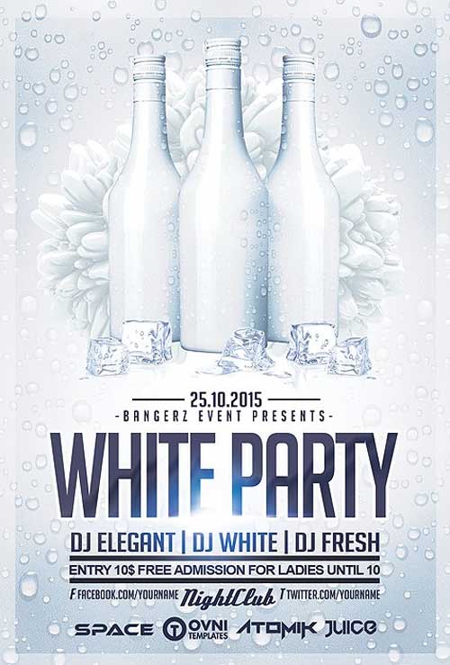 White Party Event Flyer Template