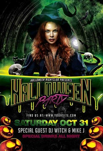 Halloween Club Party Event Flyer Template