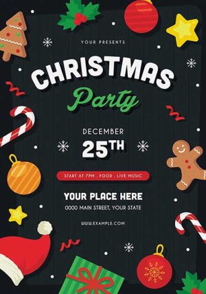 Christmas Party Celebration Flyer Template
