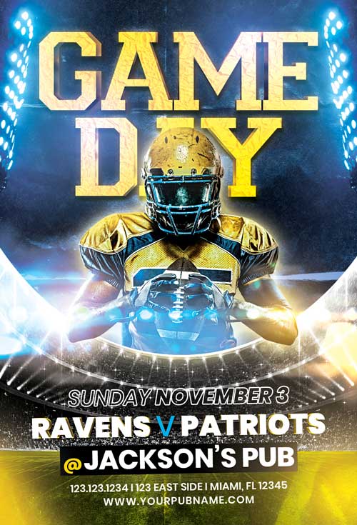 Football Game Tournament Day Flyer Template