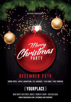 Merry Christmas Party Event Flyer Template