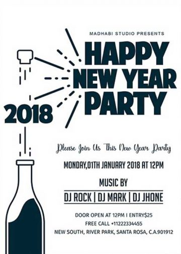 Modern New Year Party Flyer Template