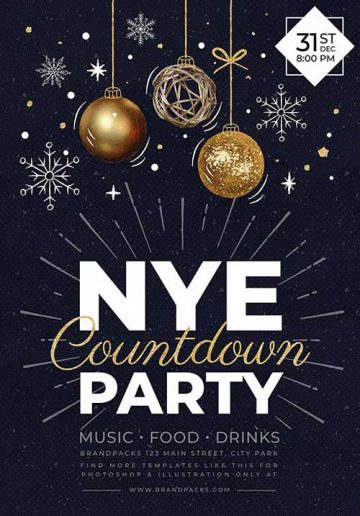 NYE Party Flyer and Poster Template