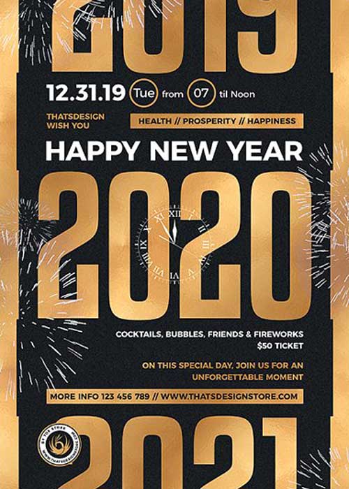 New Year Party Celebration Flyer Template