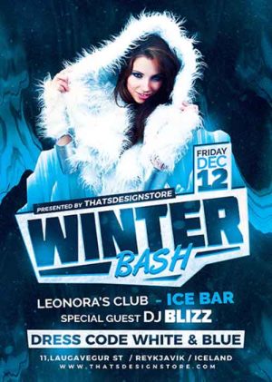 Winter Bash Club Party Flyer Template
