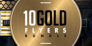 10 Gold Minimal Flyer Bundle