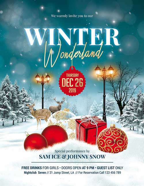 Christmas Winter Wonderland Flyer Template