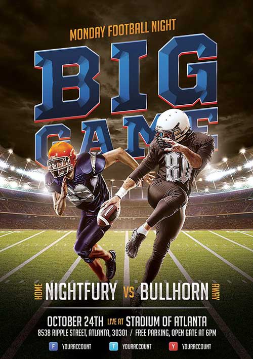 American Football Game Event Flyer Template