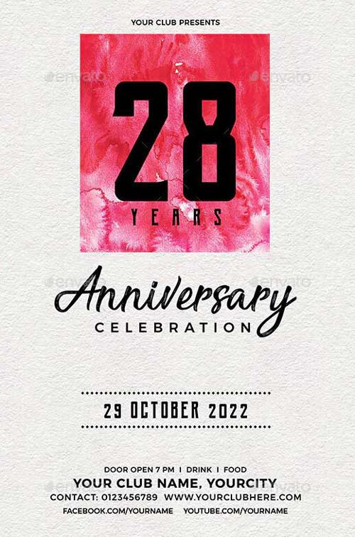 Anniversary Celebration Party Flyer Template