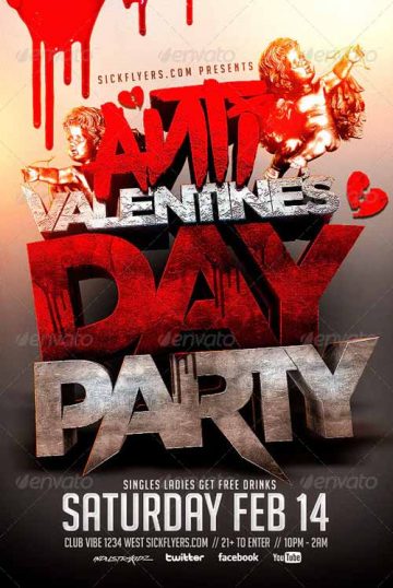 Anti Valentines Day Event Flyer Template