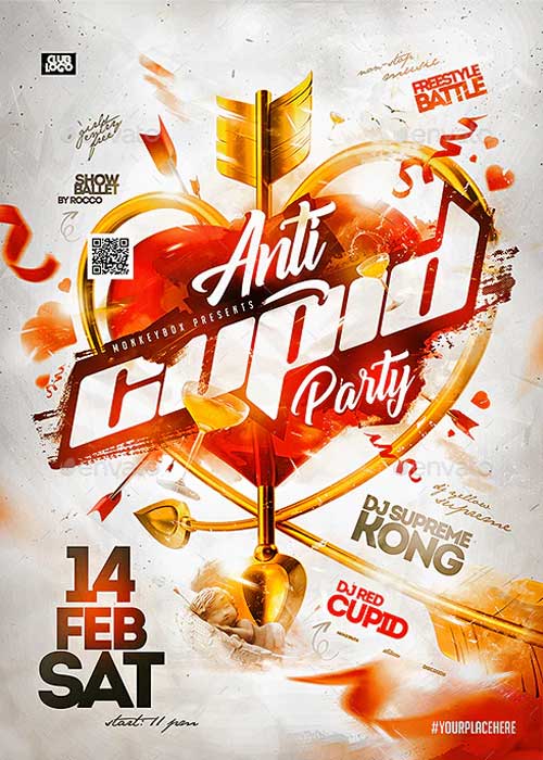 Anti Valentines Day Party Flyer Template