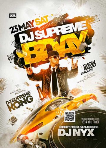B-Day DJ Party Flyer Template