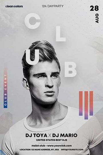 Clean Club Event Flyer Template
