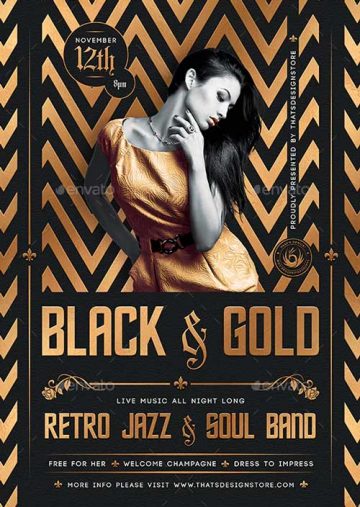 Elegant Black and Gold Flyer Template