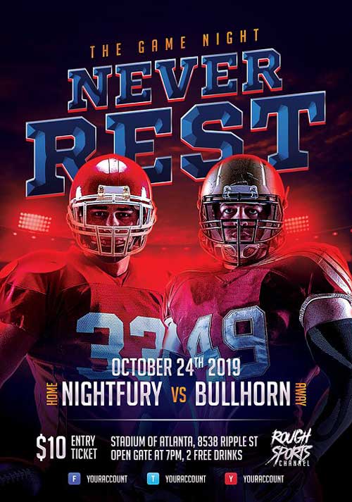 Football Game Night Event Flyer Template