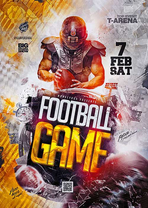 Football Game Night Flyer PSD Template