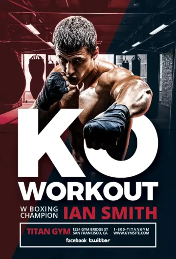 Free Boxing Sports Flyer Template