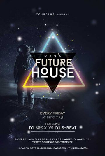 Future House Party Flyer Template