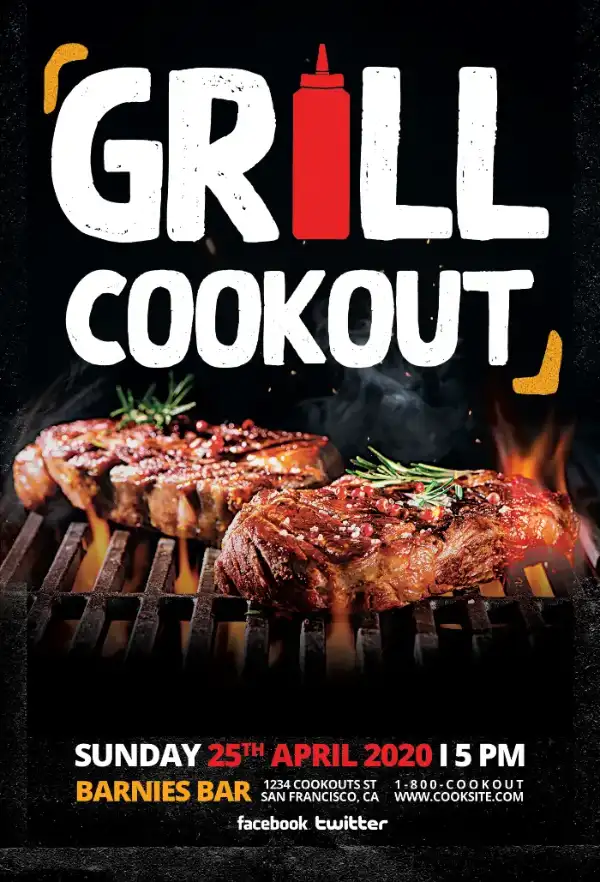 Grill Cookout Event Free Flyer Template