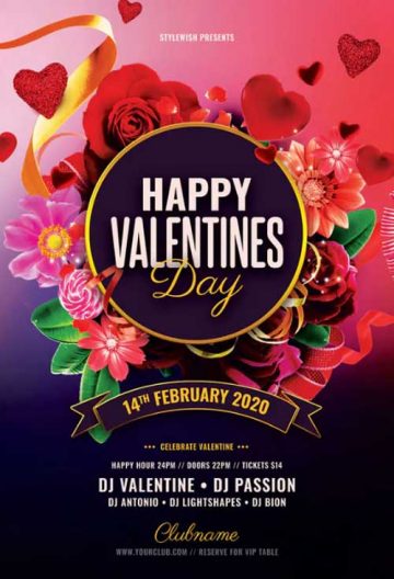 Happy Valentines Day Flyer Template