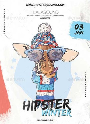 Hipster Winter Flyer Template