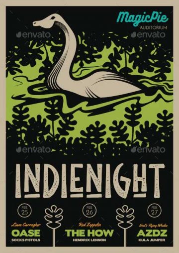 Lake Monster Indie Gig Flyer Template