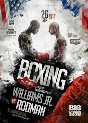 Live Boxing Match Flyer Template