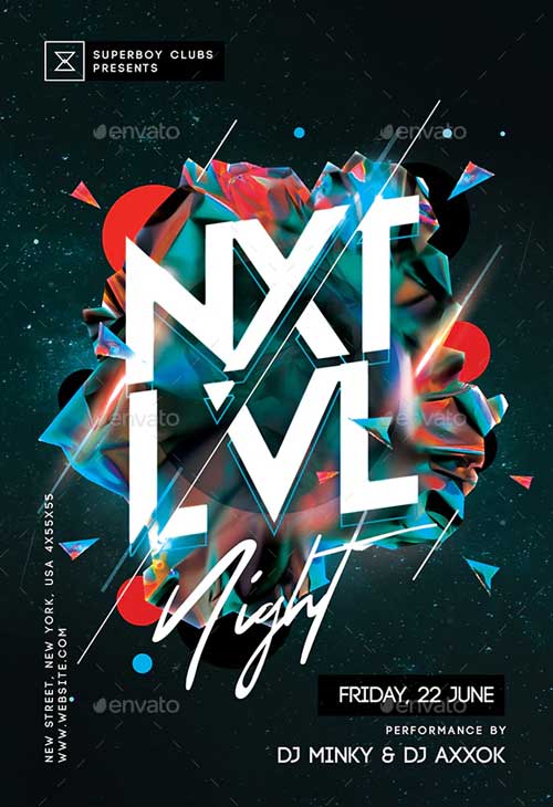 Next Level Party Night Flyer Template